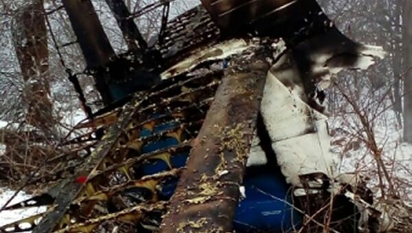 Сотрудники противопожарной службы МЧС России проводят тушение обломков частного самолета Ан-2 в Амурской области. 7 ноября 2017 Сотрудники противопожарной службы МЧС России проводят тушение обломков частного самолета Ан-2 в Амурской области. 7 ноября 2017