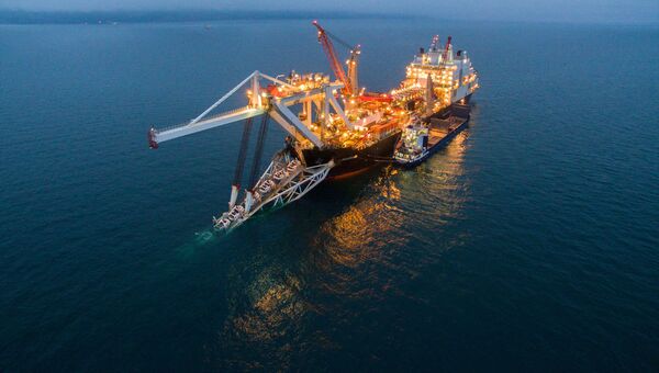 Судно-трубоукладчик Audacia во время строительства морского газопровода Турецкий поток Судно-трубоукладчик Audacia во время строительства морского газопровода Турецкий поток