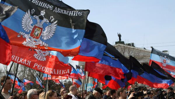 Годовщина провозглашения Донецкой народной республики в Донецке Годовщина провозглашения Донецкой народной республики в Донецке