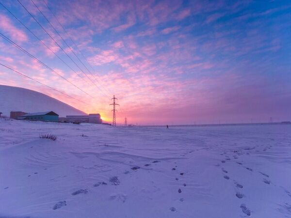 Полярная ночь в Певеке. Полярная ночь в Певеке.