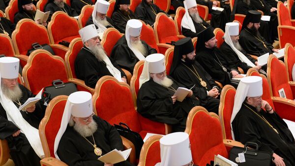 Православные архиереи на открытии Архиерейского собора Русской православной церкви. 29 ноября 2017 Православные архиереи на открытии Архиерейского собора Русской православной церкви. 29 ноября 2017