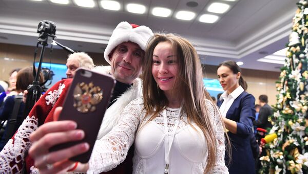 Журналисты перед началом ежегодной большой пресс-конференции Владимира Путина Журналисты перед началом ежегодной большой пресс-конференции Владимира Путина