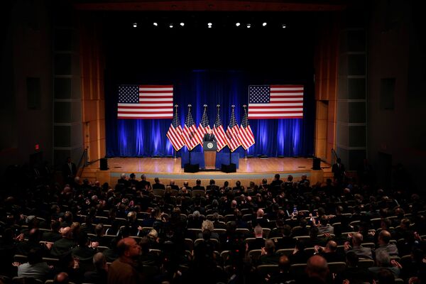 Президент США Дональд Трамп во время оглашения стратегии национальной безопасности США. 18 декабря 2017 год Президент США Дональд Трамп во время оглашения стратегии национальной безопасности США. 18 декабря 2017 год