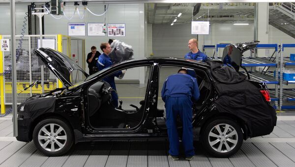 Автомобильный завод Hyundai. Архивное фото Автомобильный завод Hyundai. Архивное фото
