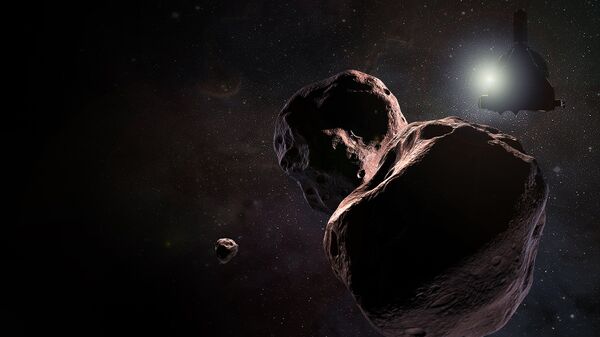 Так художник представил себе зонд New Horizons в окрестностях карликовой планеты 2014 MU69 Так художник представил себе зонд New Horizons в окрестностях карликовой планеты 2014 MU69
