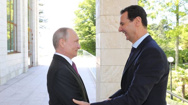 Президент РФ Владимир Путин и президент Сирийской арабской республики Башар Асад Президент РФ Владимир Путин и президент Сирийской арабской республики Башар Асад