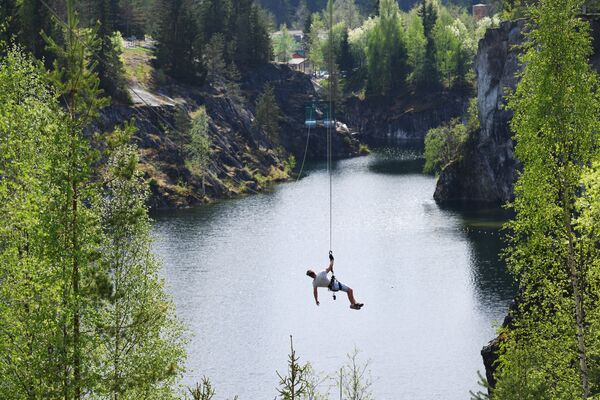 Zip-line в парке Рускеала Zip-line в парке Рускеала