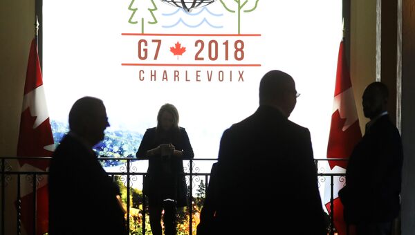Логотип саммита G7 в Квебеке, Канада Логотип саммита G7 в Квебеке, Канада