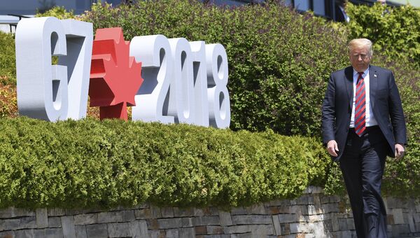 Президент США Дональд Трамп на саммите G7 в Ла Мальбе. Архивное фото Президент США Дональд Трамп на саммите G7 в Ла Мальбе. Архивное фото