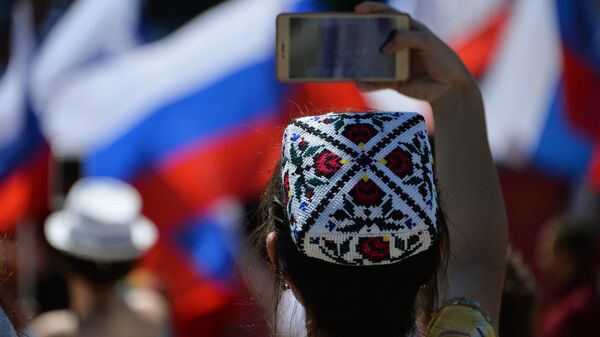 Во время празднования Дня России в Симферополе Во время празднования Дня России в Симферополе