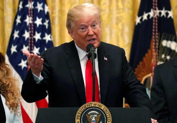 Президент США Дональд Трамп выступает в Белом доме в связи с налоговой реформой. 29 июня 2018 Президент США Дональд Трамп выступает в Белом доме в связи с налоговой реформой. 29 июня 2018