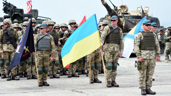 Военнослужащие армии Украины на открытии международных военных учений под эгидой НАТО Военнослужащие армии Украины на открытии международных военных учений под эгидой НАТО