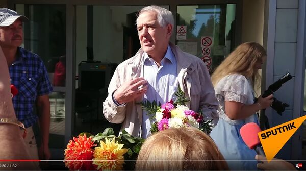Суд в Риге освободил защитника нацменьшинств Гапоненко из-под стражи. Скриншот видео Суд в Риге освободил защитника нацменьшинств Гапоненко из-под стражи. Скриншот видео