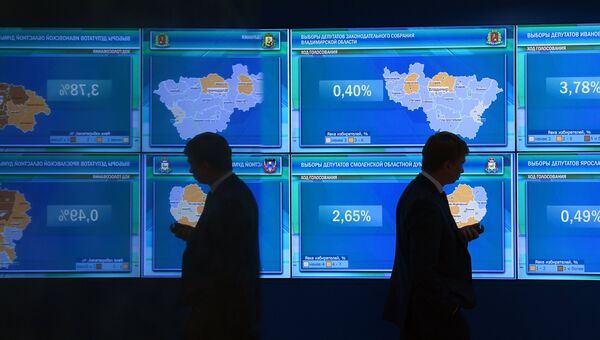 В информационном центре Центральной избирательной комиссии РФ в единый день голосования. 9 сентября 2018 В информационном центре Центральной избирательной комиссии РФ в единый день голосования. 9 сентября 2018