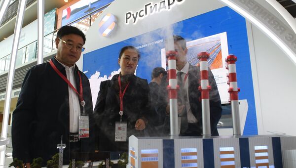 Стенд компании Русгидро на площадке Восточного экономического форума во Владивостоке Стенд компании Русгидро на площадке Восточного экономического форума во Владивостоке
