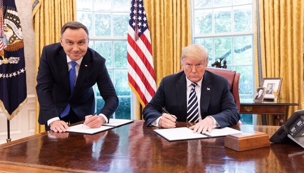 Встреча президентов США и Польши Дональда Трампа и Анджея Дуды. Архивное фото Встреча президентов США и Польши Дональда Трампа и Анджея Дуды. Архивное фото