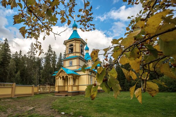 Церковь Успения Богородицы в Гефсиманском скиту на острове Валаам Церковь Успения Богородицы в Гефсиманском скиту на острове Валаам