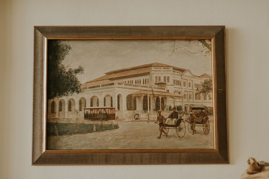 Картина в отеле Raffles Singapore Картина в отеле Raffles Singapore