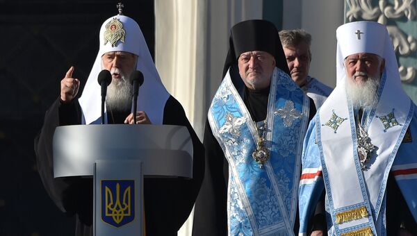 Патриарх Филарет (предстоятель неканонической церковной структуры Украины) во время молебна. Архивное фото Патриарх Филарет (предстоятель неканонической церковной структуры Украины) во время молебна. Архивное фото