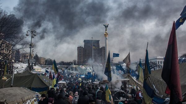 Лагерь митингующих на площади Независимости в Киеве Лагерь митингующих на площади Независимости в Киеве