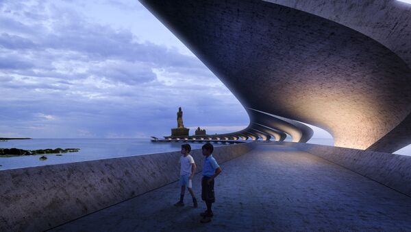 Проект инфраструктуры у статуи Thiruvalluvar в Индии, победивший в категории Infrastructure Future Project на Всемирном фестивале архитектуры Проект инфраструктуры у статуи Thiruvalluvar в Индии, победивший в категории Infrastructure Future Project на Всемирном фестивале архитектуры