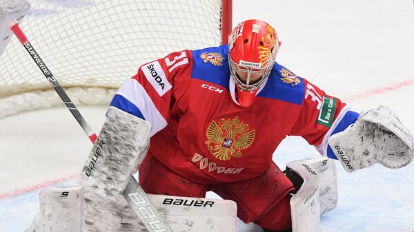 Вратарь сборной России Илья Сорокин Вратарь сборной России Илья Сорокин