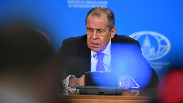 Министр иностранных дел РФ Сергей Лавров на пресс-конференции в Москве Министр иностранных дел РФ Сергей Лавров на пресс-конференции в Москве