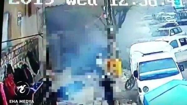Скриншот видео взрыва в сирийском Манбидже Скриншот видео взрыва в сирийском Манбидже