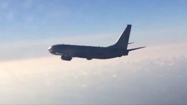 Российский истребитель Су-27 перехватил самолет-разведчик P-8A Poseidon ВВС США над акваторией Балтийского моря Российский истребитель Су-27 перехватил самолет-разведчик P-8A Poseidon ВВС США над акваторией Балтийского моря