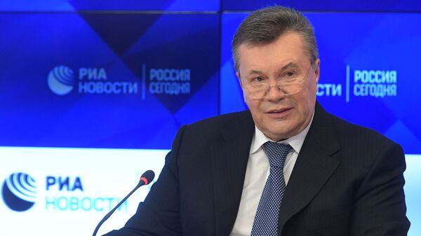 Бывший президент Украины Виктор Янукович на пресс-конференции в МИА Россия сегодня Бывший президент Украины Виктор Янукович на пресс-конференции в МИА Россия сегодня