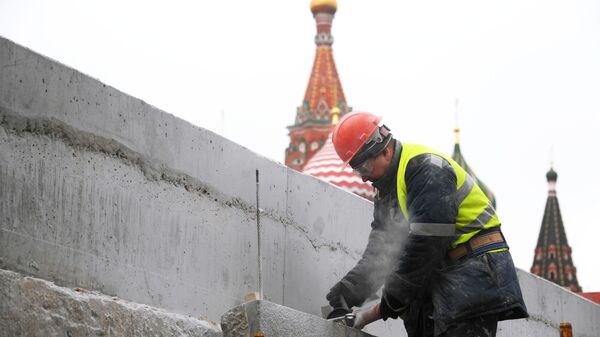 Ремонтные работы на Москворецком мосту Ремонтные работы на Москворецком мосту