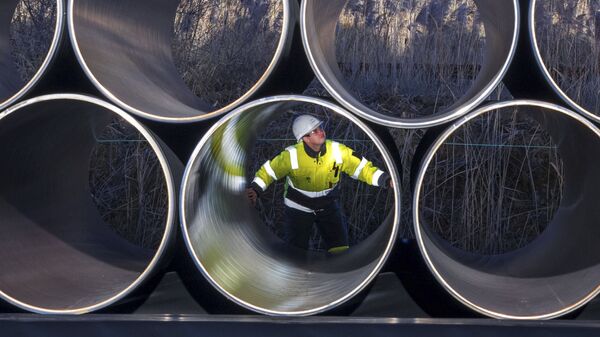 Трубы для строительства газопровода Nord Stream 2 в немецком Заснице Трубы для строительства газопровода Nord Stream 2 в немецком Заснице