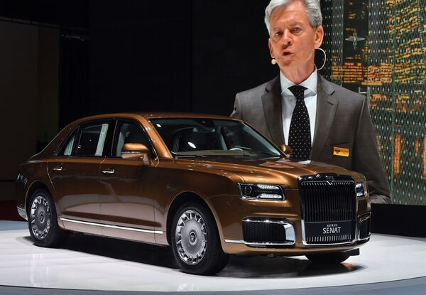 Автомобиль Aurus на Женевском автосалоне Автомобиль Aurus на Женевском автосалоне