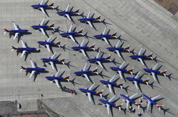 Самолеты Boeing 737 MAX авиакомпании Southwest Airlines в аэропорту Южной Калифорнии Самолеты Boeing 737 MAX авиакомпании Southwest Airlines в аэропорту Южной Калифорнии