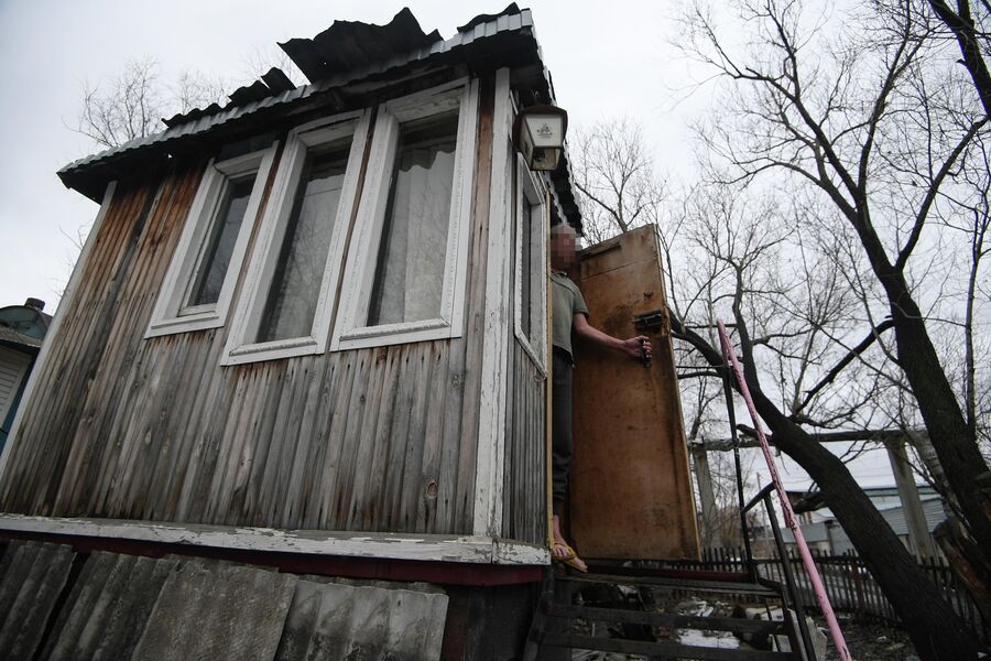 Житель бочки в Кировском районе Омска Житель бочки в Кировском районе Омска