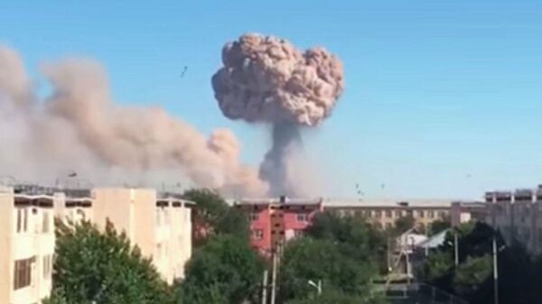 Пожар в воинской части в населенном пункте Арысь в Казахстане Пожар в воинской части в населенном пункте Арысь в Казахстане