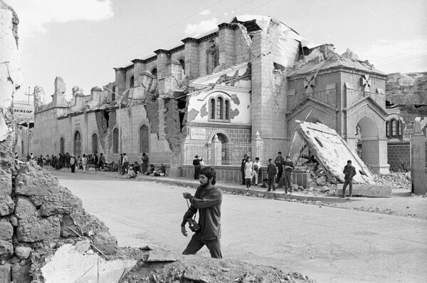 Руины города Уараса после землетрясения, произошедшего 31 мая 1970 года Руины города Уараса после землетрясения, произошедшего 31 мая 1970 года