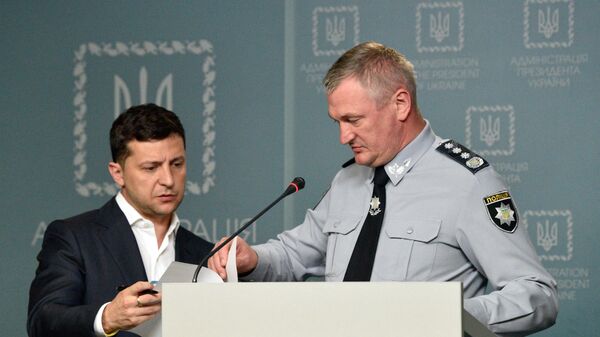 Президент Украины Владимир Зеленский и глава Национальной полиции Сергей Князев Президент Украины Владимир Зеленский и глава Национальной полиции Сергей Князев