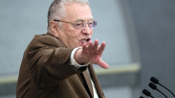 Руководитель фракции ЛДПР в Государственной Думе РФ Владимир Жириновский на первом заседании осенней сессии