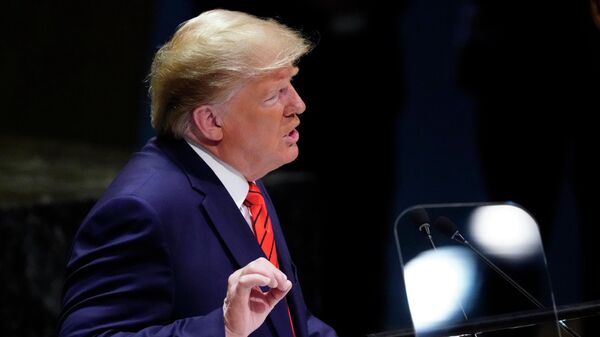 Президент США Дональд Трамп выступает на 74-й сессии Генеральной Ассамблеи ООН Президент США Дональд Трамп выступает на 74-й сессии Генеральной Ассамблеи ООН