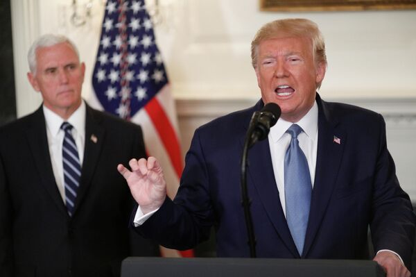 Президент США Дональд Трамп выступает с заявлением о конфликте в Сирии Президент США Дональд Трамп выступает с заявлением о конфликте в Сирии