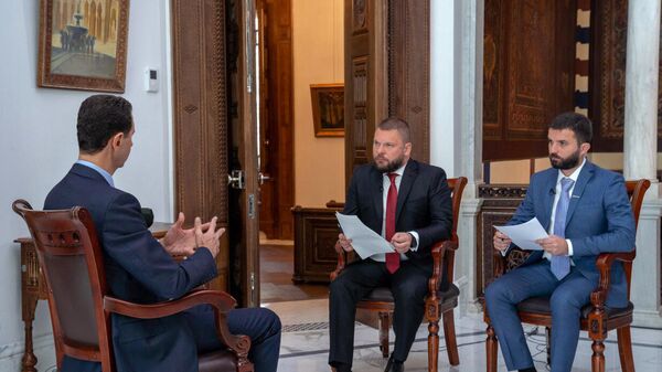 Президент Сирии Башар Асад во время интервью Президент Сирии Башар Асад во время интервью