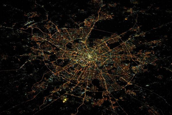 Ночная Москва с борта МКС Ночная Москва с борта МКС