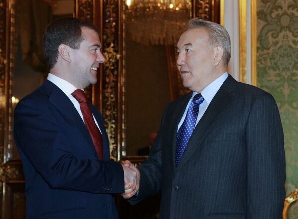 Президент РФ Д.Медведев президент Казахстана Н. Назарбаев Президент РФ Д.Медведев президент Казахстана Н. Назарбаев