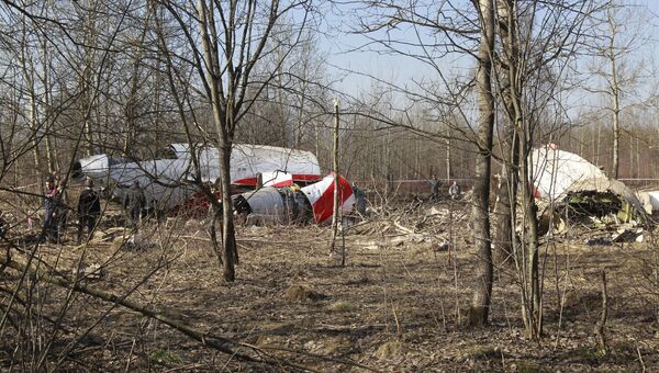 Место падения польского самолета Ту-154 под Смоленском Место падения польского самолета Ту-154 под Смоленском