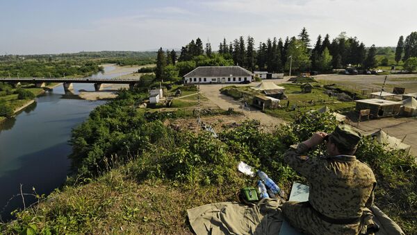 Пограничная застава на абхазско-грузинской границе. Архив Пограничная застава на абхазско-грузинской границе. Архив