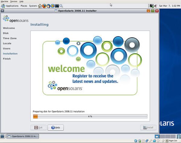 Установка OpenSolaris Установка OpenSolaris