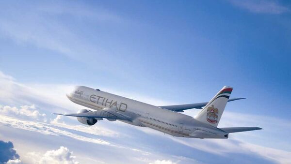 Самолет Etihad Airways. Архивное фото Самолет Etihad Airways. Архивное фото