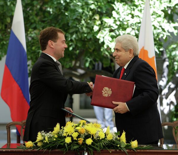 Президент РФ Д.Медведева и президент Кипра Д.Христофиас Президент РФ Д.Медведева и президент Кипра Д.Христофиас