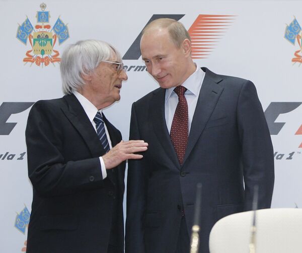 Бернард Экклстоун и Владимир Путин (слева направо). Архив Бернард Экклстоун и Владимир Путин (слева направо). Архив